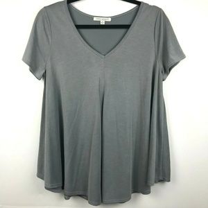 Green Envelope Sz M Top Gray Stretch Swing Blouse